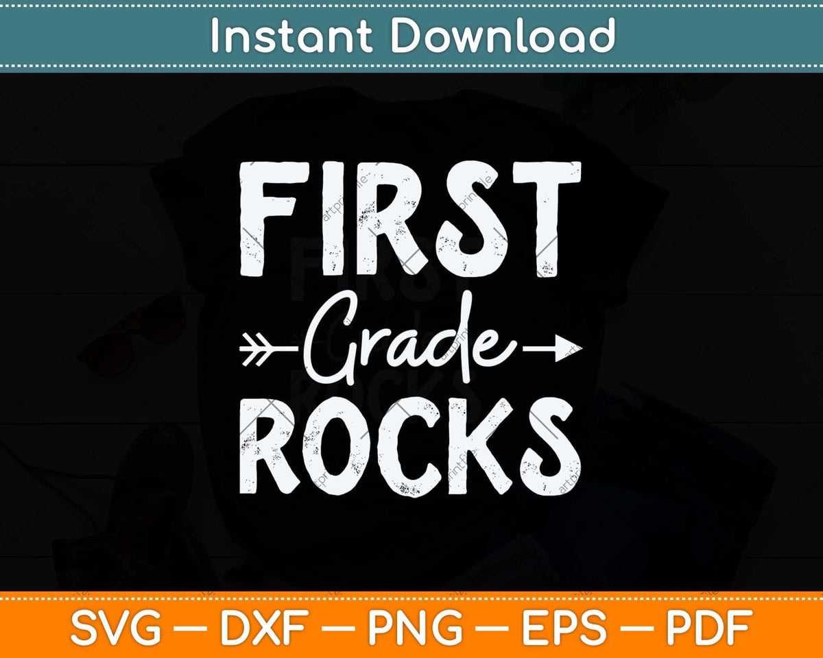 1st Grade Rocks Computer Background First Grade Rocks Back To School Svg Cutting File – artprintfile