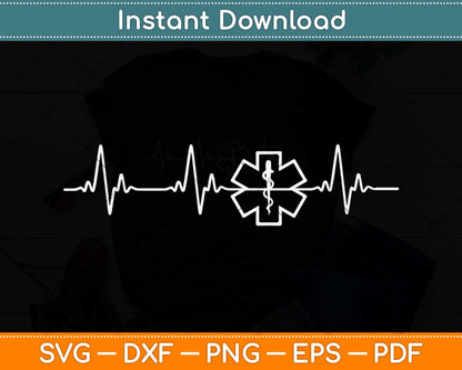 First Responder Heartbeat EKG Pulse Medical EMT Paramedic Svg Png Dxf Cutting File