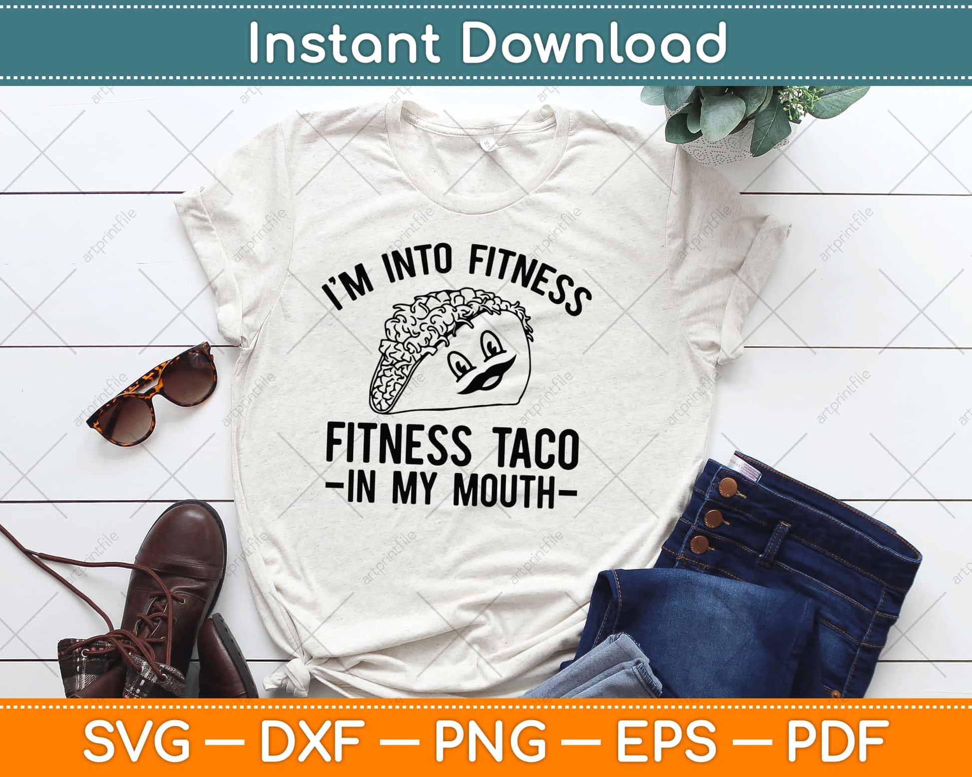 Fitness Taco Funny Gym Svg Design Cricut Printable Cutting Files