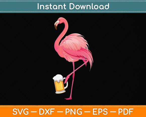 Flamingo Beer Lover Svg Png Dxf Digital Cutting File