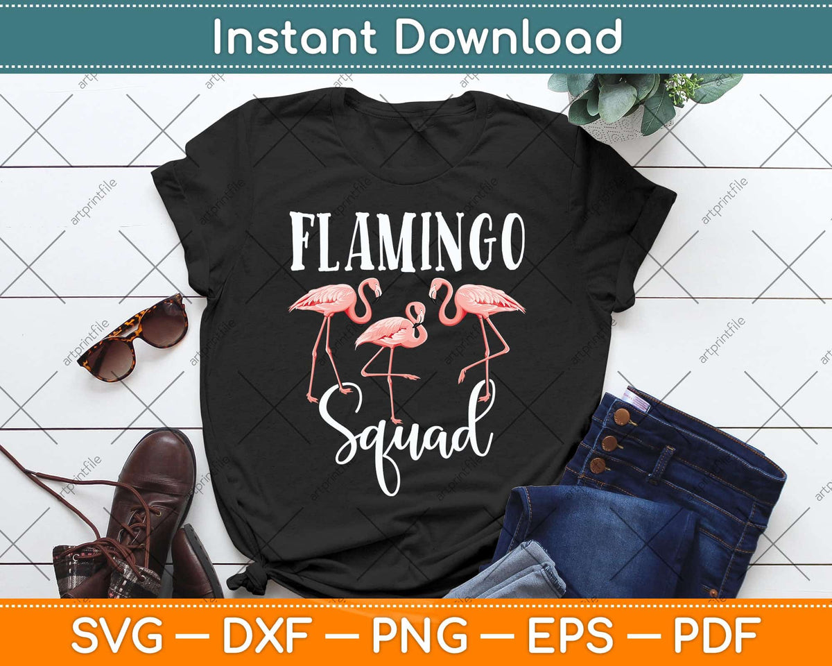 Flamingo Squad Pink Flamingo Birthday Party Svg Png Dxf Digital Cutting File