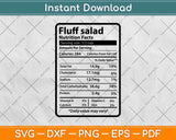 Fluff Salad Nutrition Facts Svg Png Dxf Digital Cutting File