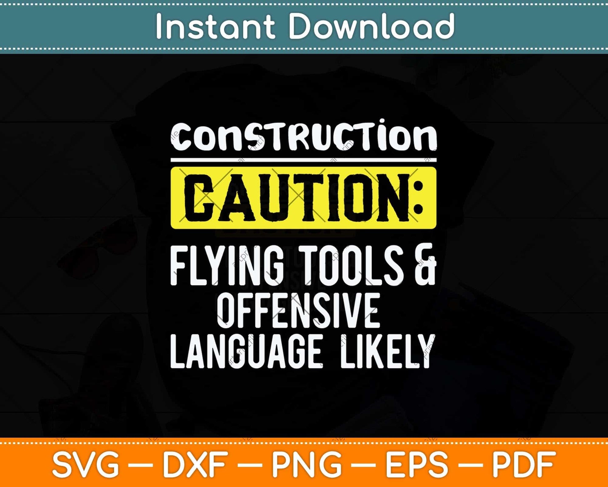 Flying Tools & Offensive Language Construction Worker Svg Png Dxf Cutting File