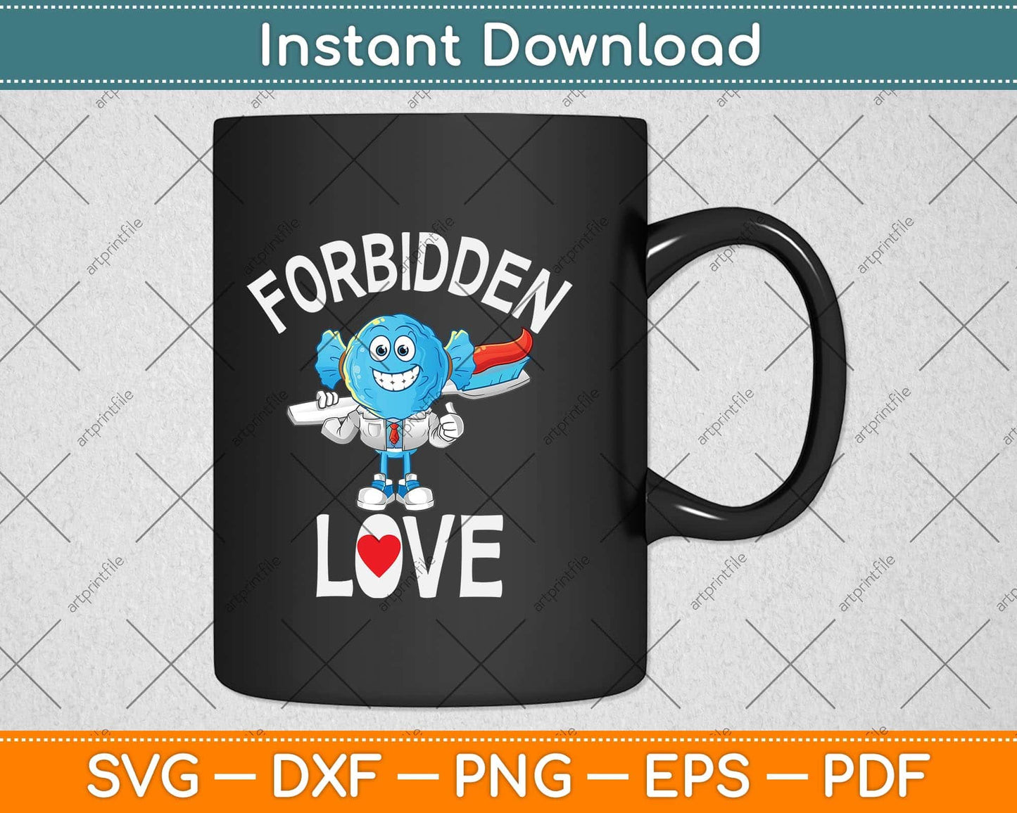 Forbidden Love Funny Teeth and Candy Dentist Svg Png Dxf Digital Cutting File