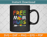 Free Mom Hugs Gift Rainbow Heart LGBT Pride Month Svg Png Dxf Digital Cutting File