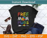 Free Mom Hugs Gift Rainbow Heart LGBT Pride Month Svg Png Dxf Digital Cutting File