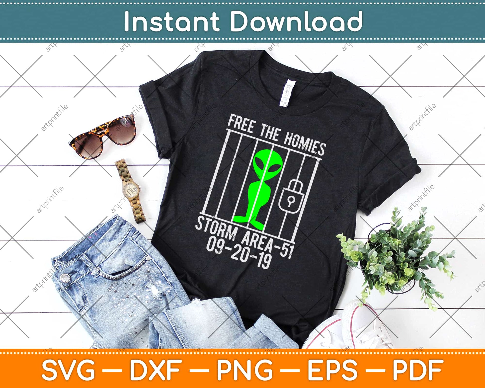 Free The Homies Jail Area 51 Alien Svg Design Cricut Printable Cutting Files