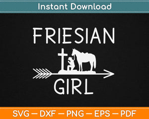Friesian Horse Girl Svg Design Cricut Printable Cutting Files