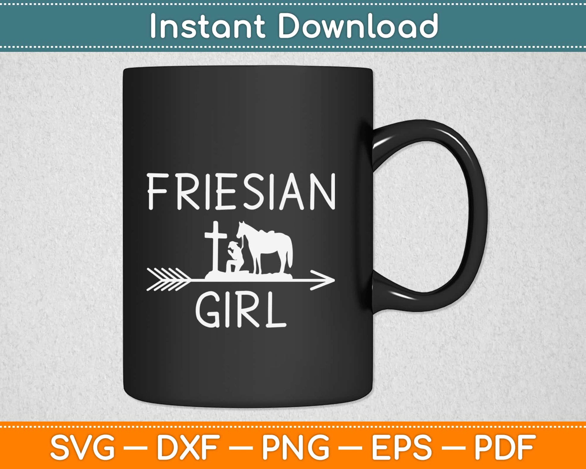 Friesian Horse Girl Svg Design Cricut Printable Cutting Files