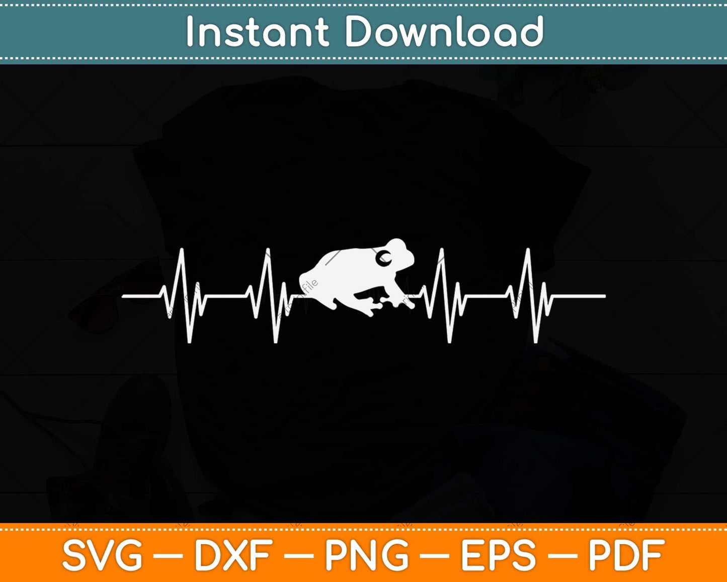 Frog Heartbeat Toad Animal Lover Svg Png Dxf Digital Cutting File