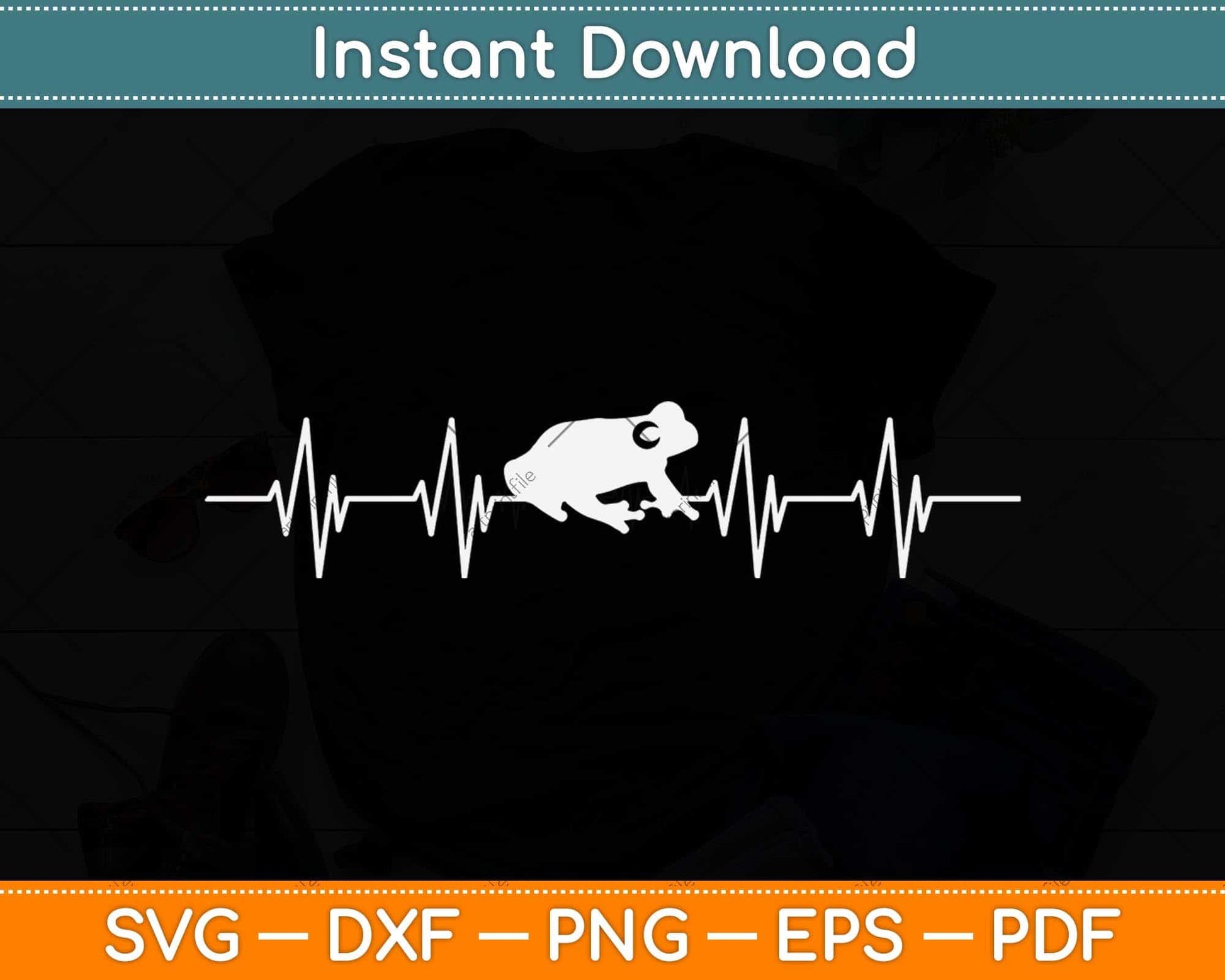 Frog Heartbeat Toad Animal Lover Svg Png Dxf Digital Cutting File