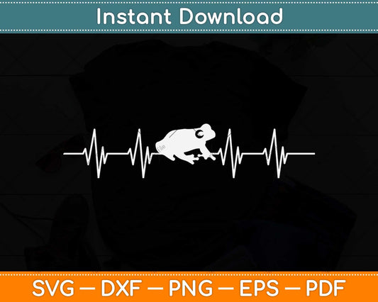 Frog Heartbeat Toad Animal Lover Svg Png Dxf Digital Cutting File