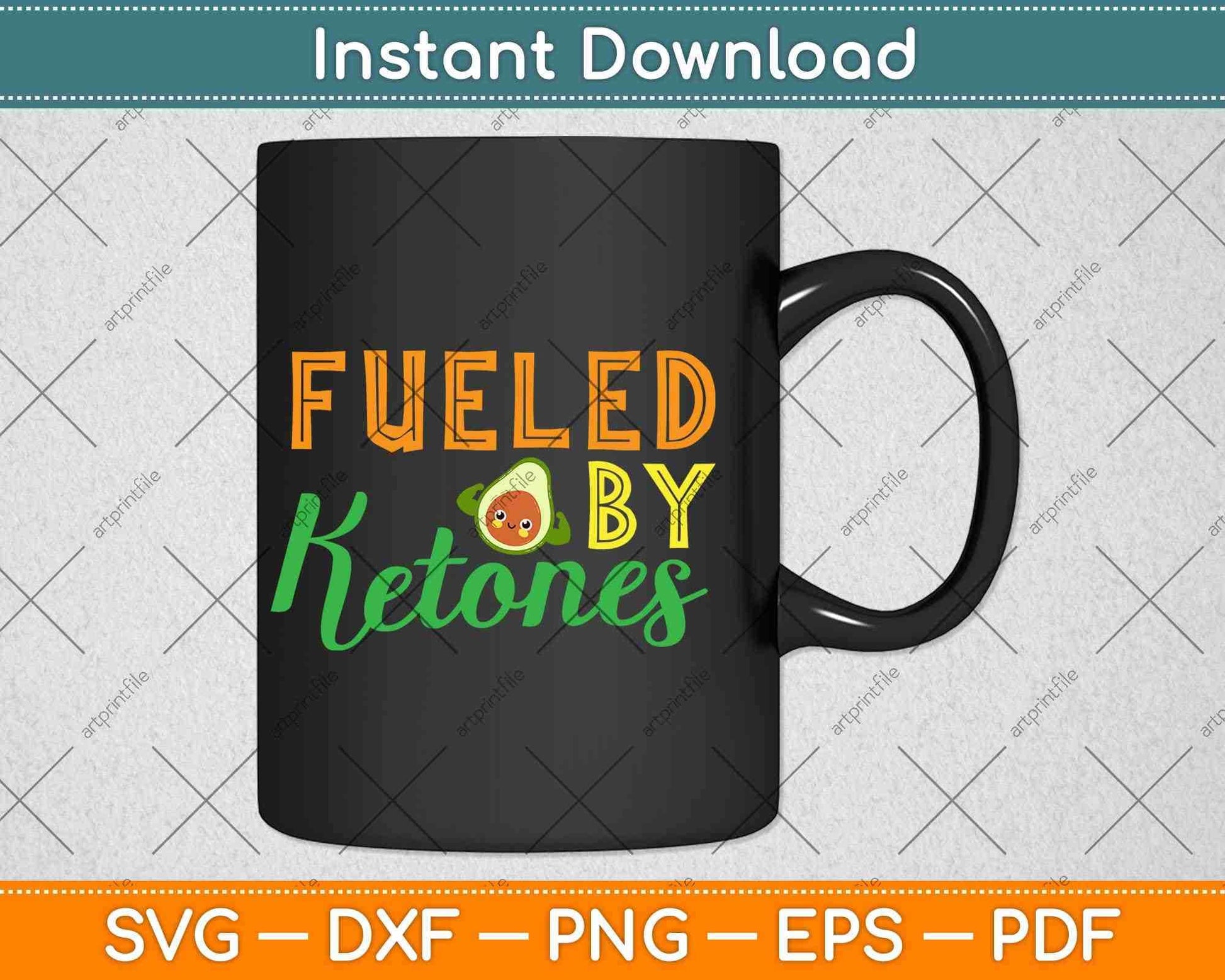 Fueled By Ketones Funny Keto Diet Svg Design Cricut Printable Cutting Files