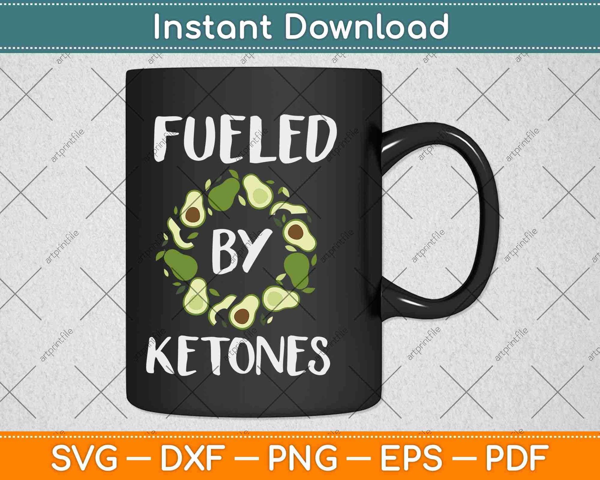 Fueled By Ketones Keto AF Funny Keto Diet Svg Design Cricut Printable Cutting Files