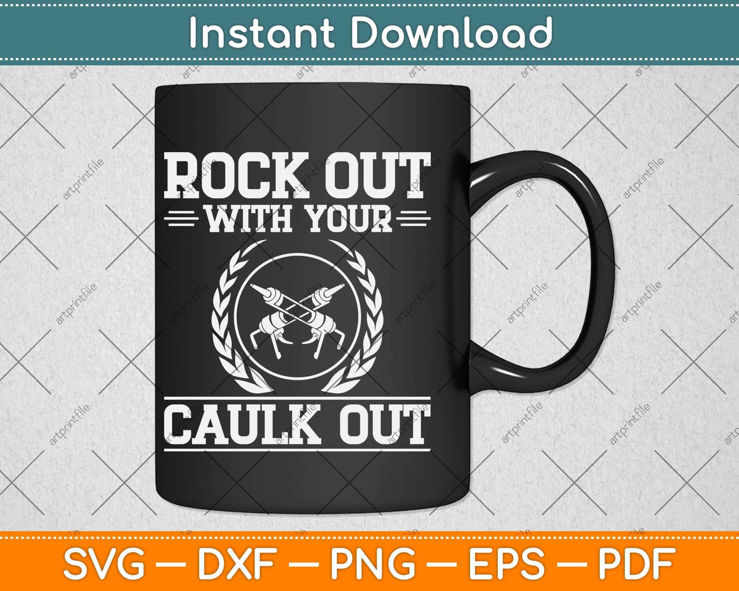 Fun Rock Out Caulk Out Construction Worker Fathers Day Svg Cutting File