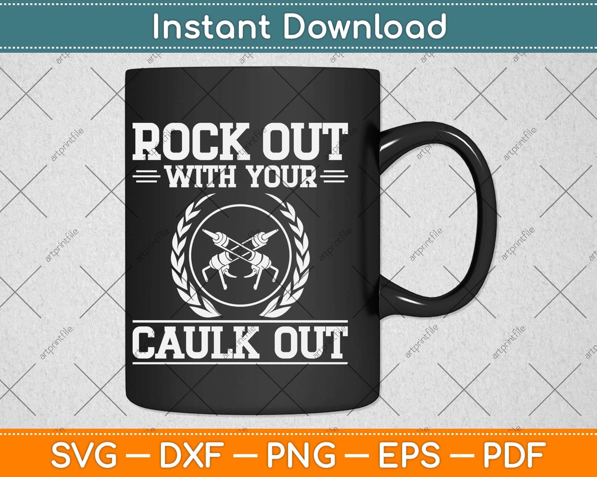 Fun Rock Out Caulk Out Construction Worker Fathers Day Svg Cutting File