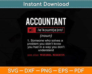 Funny Accountant Definition See Also Wizard Svg Png Dxf Digital Cutting File
