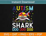 Funny Autism Shark Puzzle Awareness Day Svg Design Cricut Printable Cutting Files