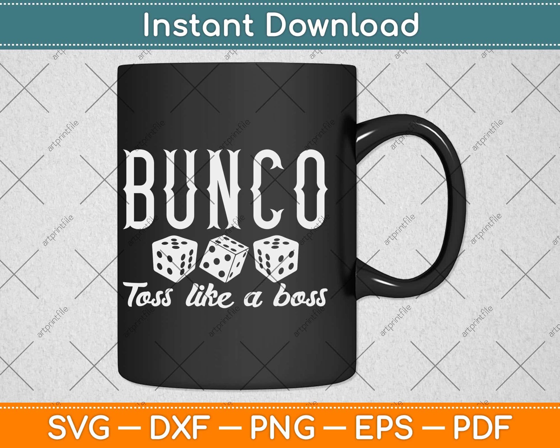 Funny Bunco Dice Toss Like a Boss Svg Png Dxf Digital Cutting File