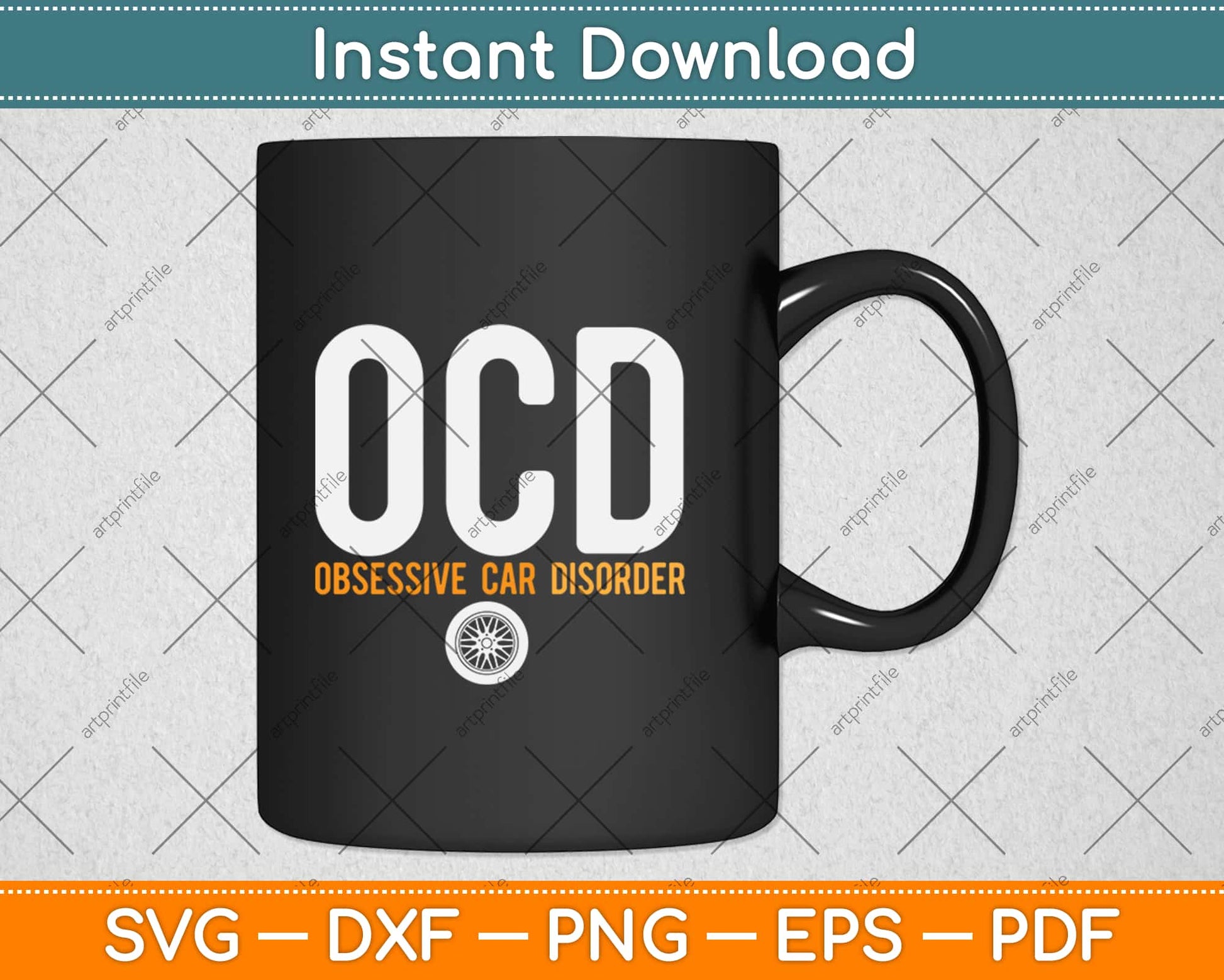 Funny Car Guy OCD Obsessive Car Disorder Svg Design Cricut Printable Cutting Files