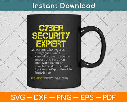 Funny Cybersecurity Definition Expert Computer Engineer Svg Png Dxf Cutting File