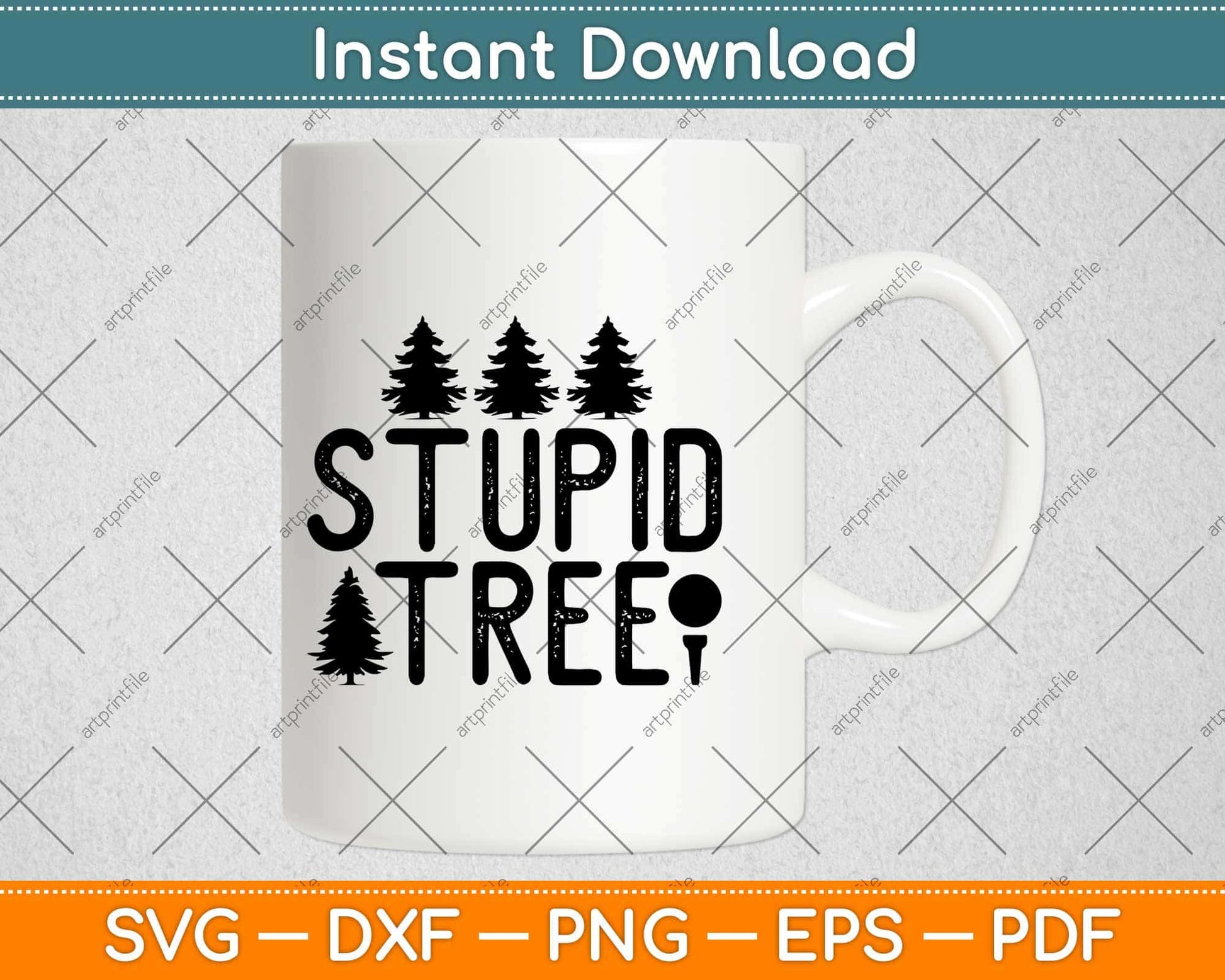 Funny Disc Golf Stupid Tree Distressed Frisbee Golf Svg Design