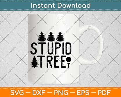 Funny Disc Golf Stupid Tree Distressed Frisbee Golf Svg Design