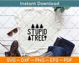 Funny Disc Golf Stupid Tree Distressed Frisbee Golf Svg Design