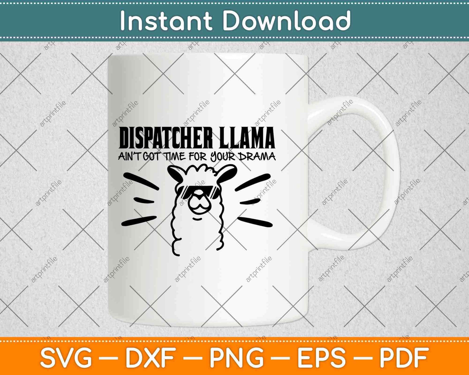 Funny Dispatcher Llama Emergency Dispatcher Svg Design Cricut Printable Cut File