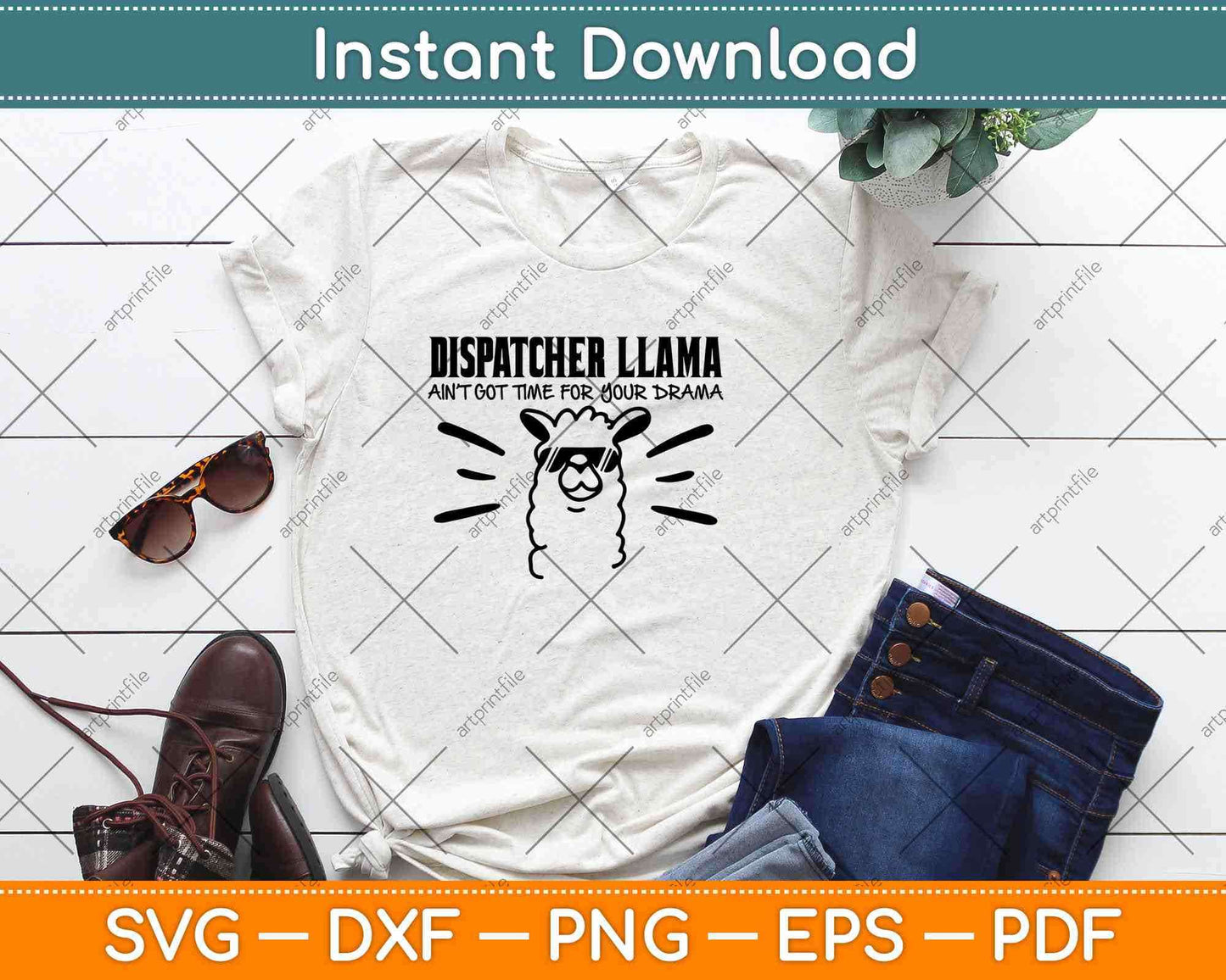 Funny Dispatcher Llama Emergency Dispatcher Svg Design Cricut Printable Cut File