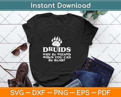 Funny Druids Wizard Bear Dragons Dice Gaming Svg Png Dxf Digital Cutting File