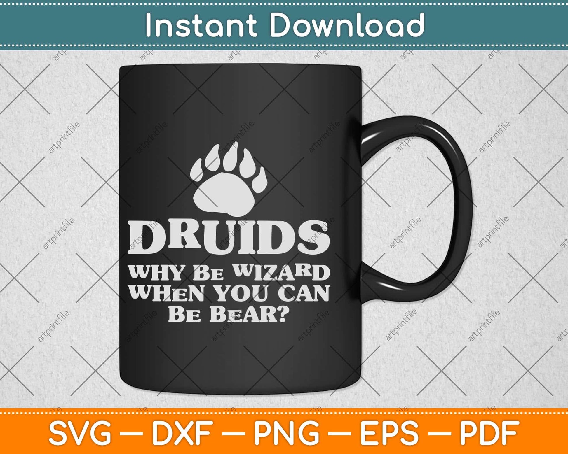Funny Druids Wizard Bear Dragons Dice Gaming Svg Png Dxf Digital Cutting File