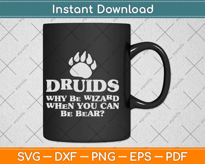 Funny Druids Wizard Bear Dragons Dice Gaming Svg Png Dxf Digital Cutting File