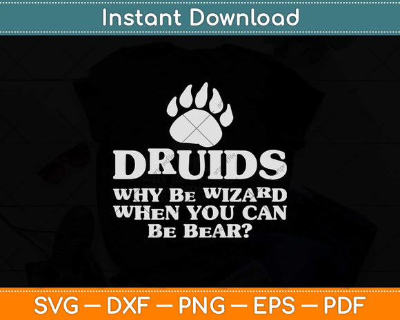 Funny Druids Wizard Bear Dragons Dice Gaming Svg Png Dxf Digital Cutting File