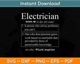 Funny Electrician Definition Svg Png Dxf Digital Cutting File