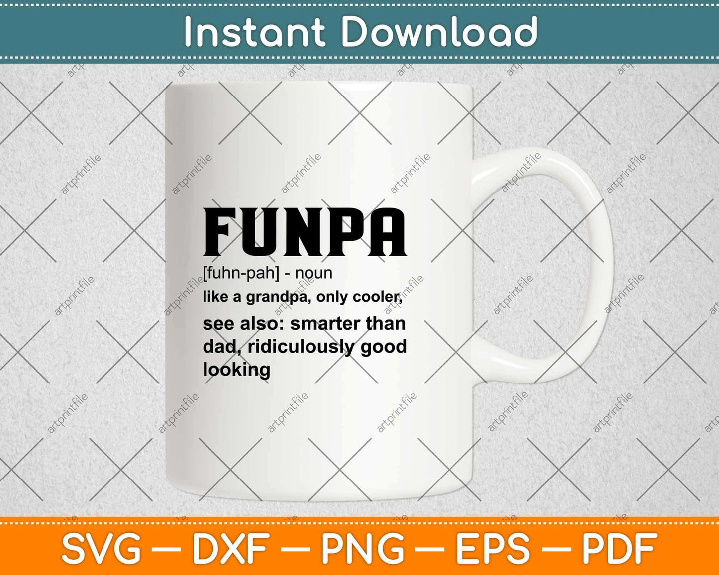Funny FUNPA Grandpa Definition Gift Father's Day Svg Design