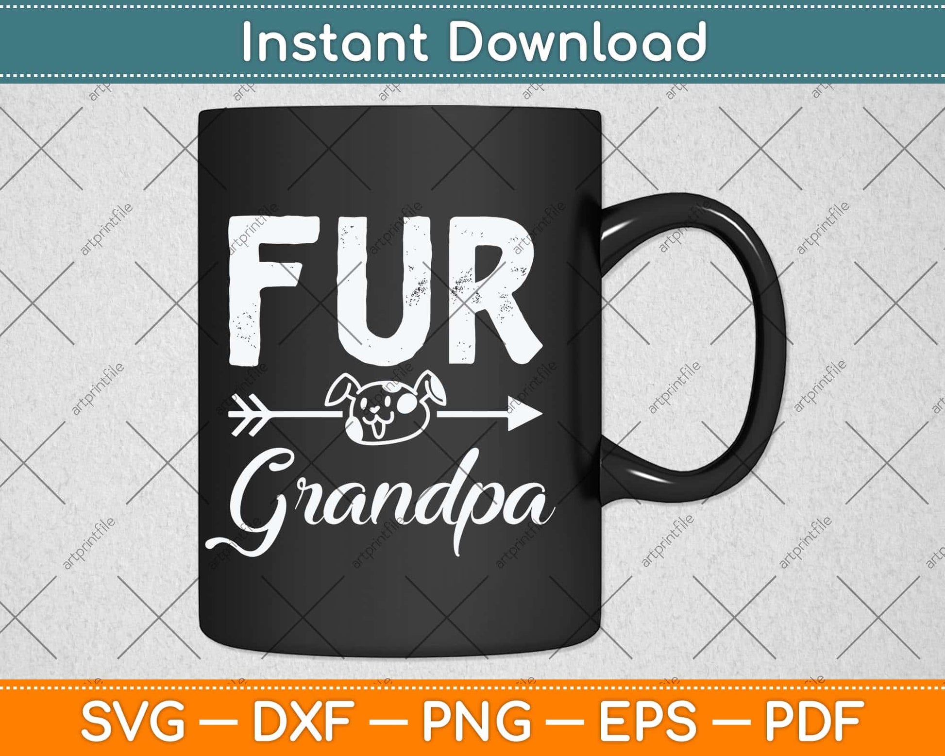 Funny Fur Grandpa Pet Lover Dog Dad Fathers Day Svg Png Dxf Digital Cutting File