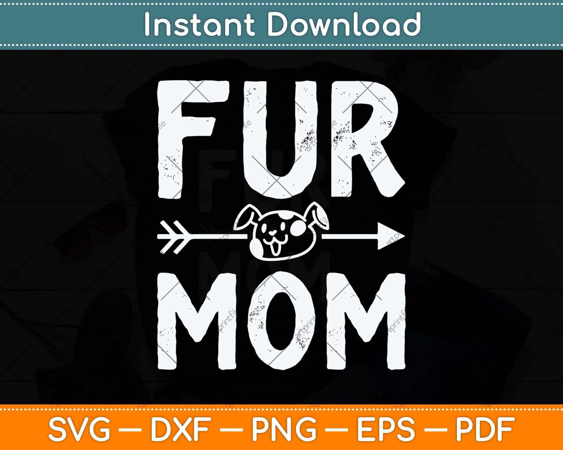 Funny Fur Mom Pet Lover Dog Dad Fathers Day Svg Png Dxf Digital Cutting File