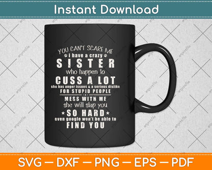 Funny Gift for Brother From Awesome Sister Birthday Svg Png Dxf Digital Cutting File