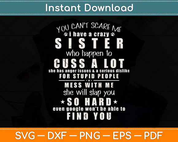 Funny Gift for Brother From Awesome Sister Birthday Svg Png Dxf Digital Cutting File