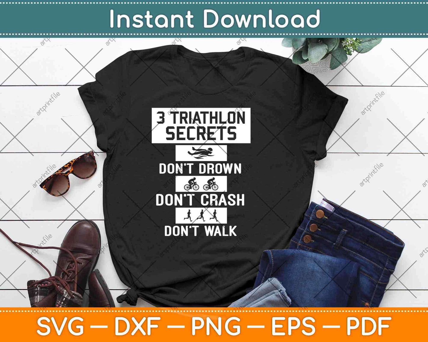 Funny Gifts For Triathlete 3 Secrets Svg Design Cricut Printable Cutting Files