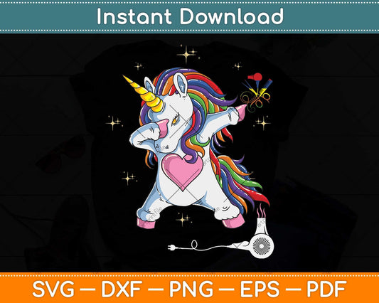 Funny HairStylist Dabbing Unicorn Svg Png Dxf Digital Cutting File