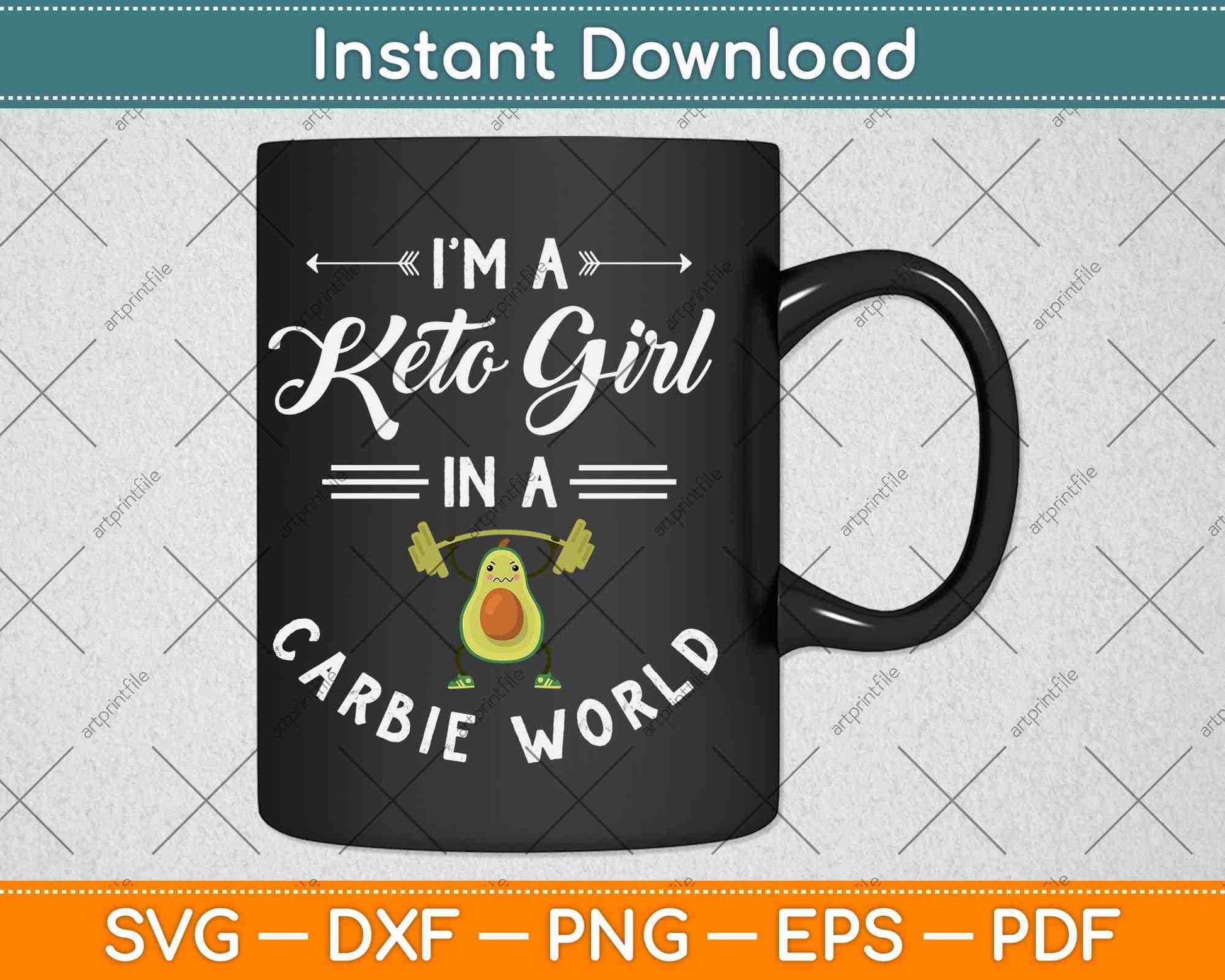 Funny I'm a Keto Girl In a Carbie World Keto Diet Gift Svg Design
