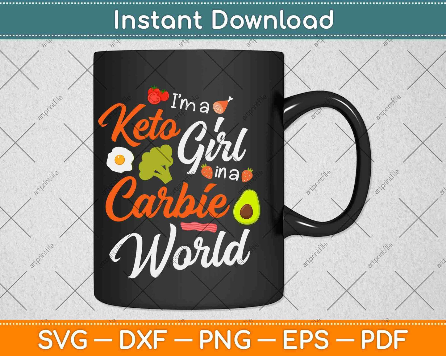Funny I'm a Keto Girl In a Carbie World Keto Diet Svg Design