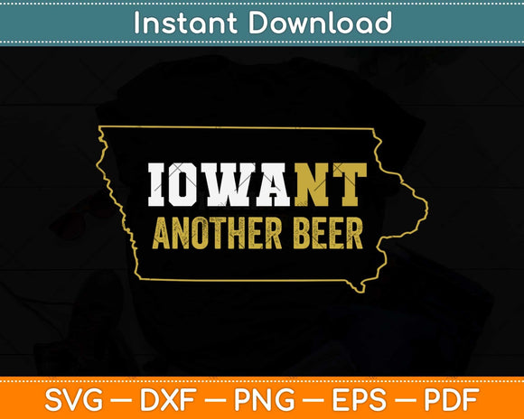 Funny Iowa Beer Gift-Distressed Iowa State Map Svg Png Dxf Digital Cutting File