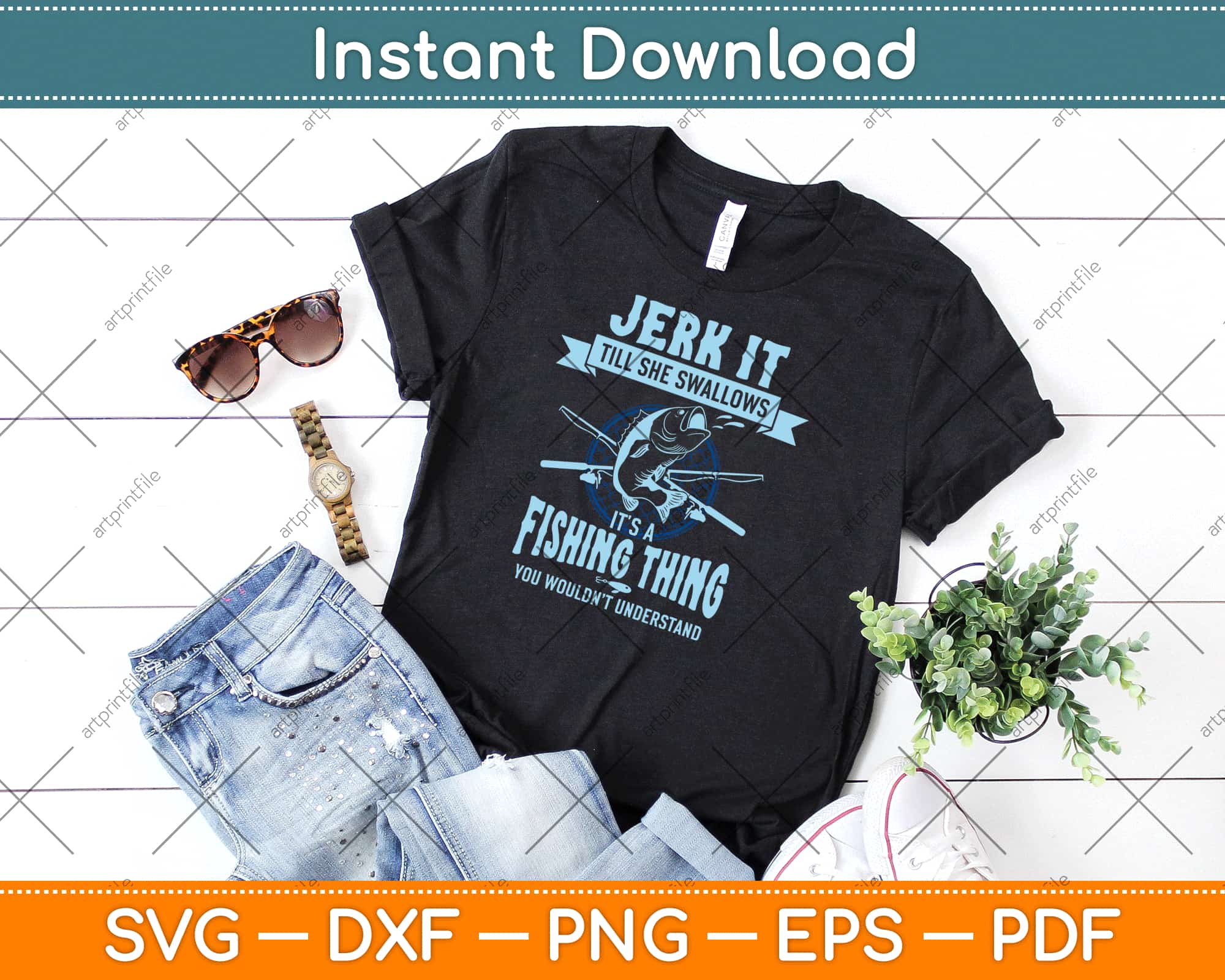I jerk it Funny dads Fishing T-shirt –