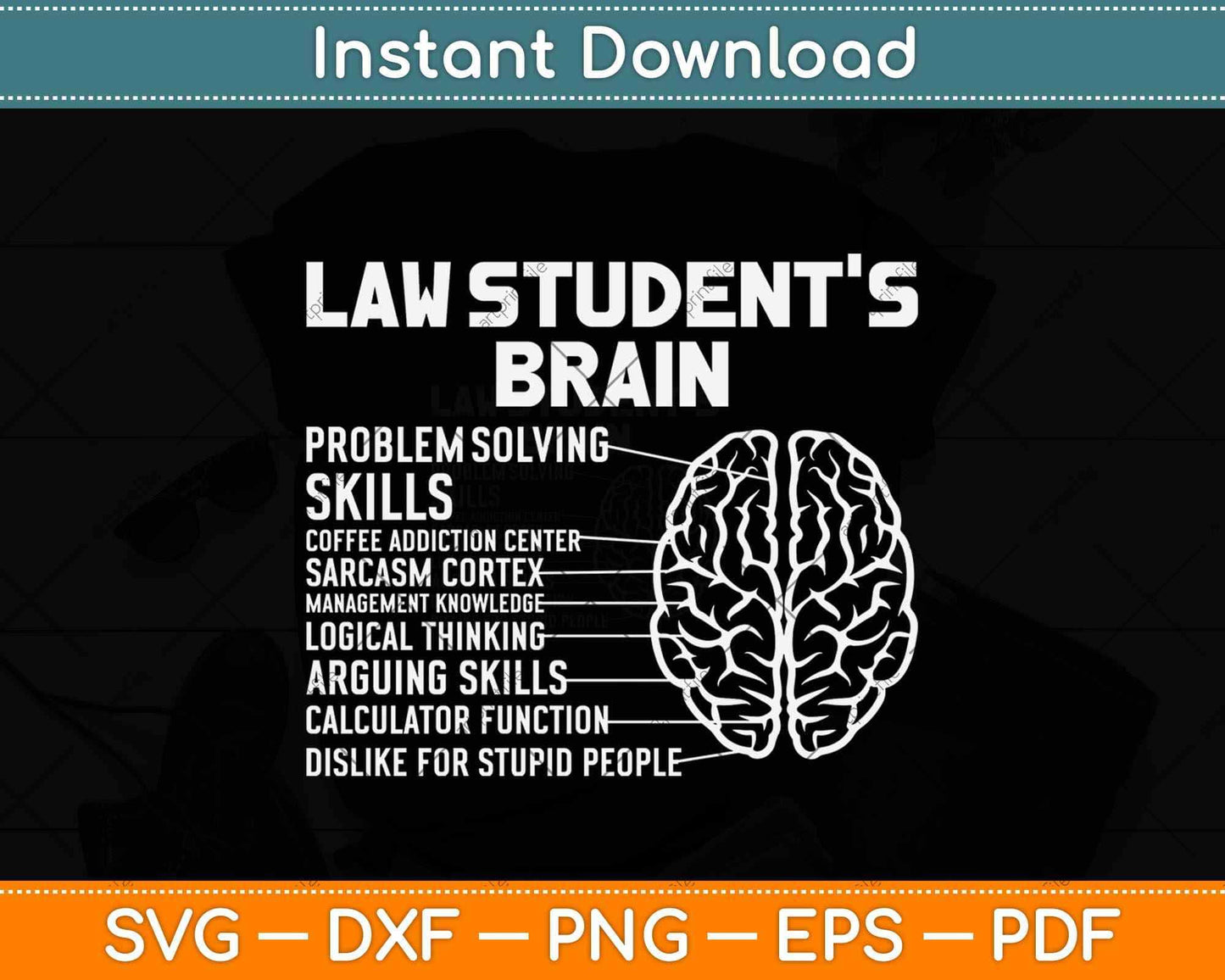 Funny Law Students Brain Lawyer gift Study Law Student Svg Png Dxf Cutting File