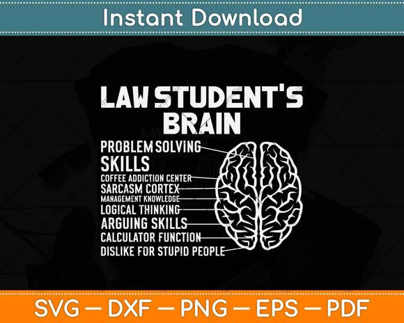 Funny Law Students Brain Lawyer gift Study Law Student Svg Png Dxf Cutting File