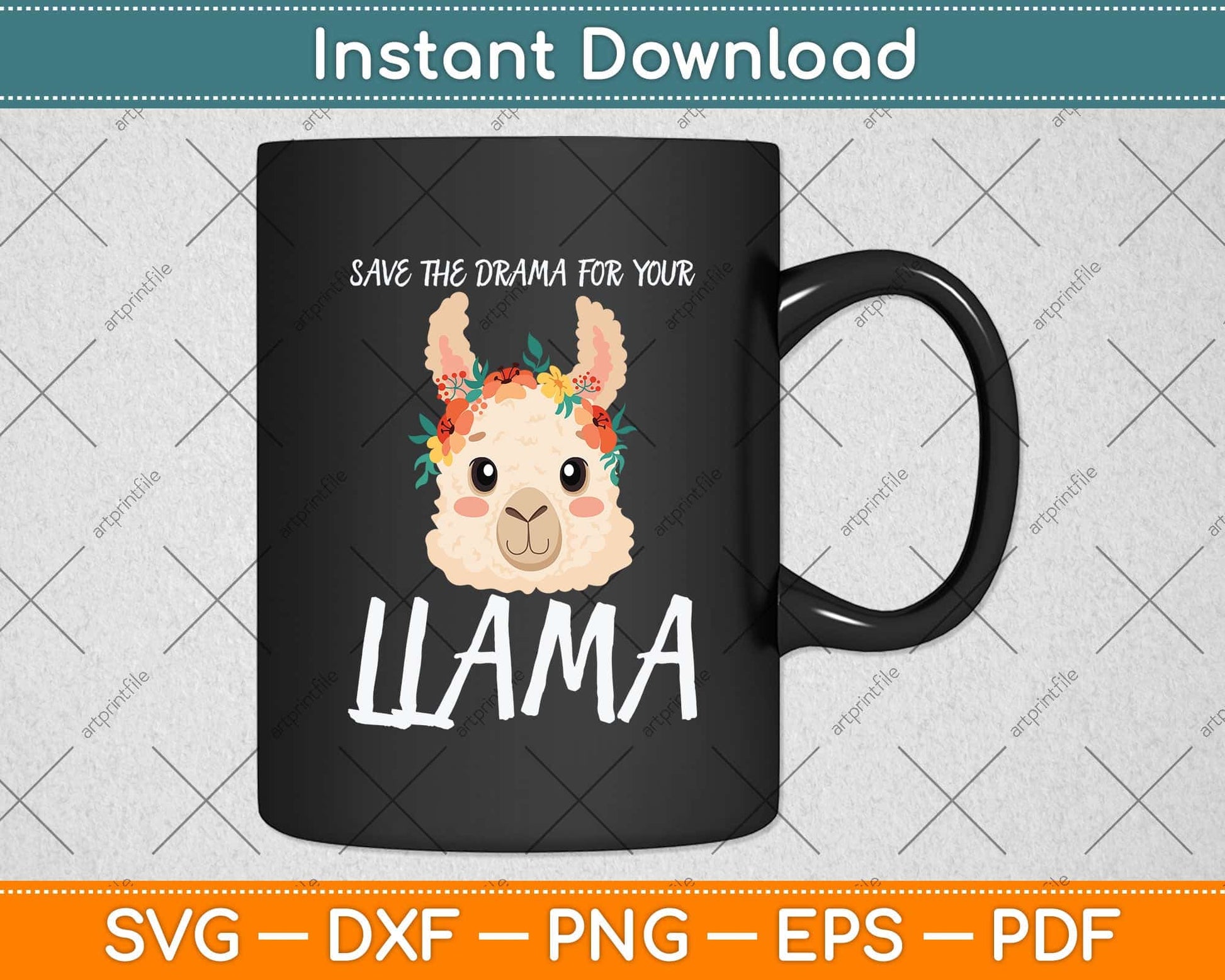 Funny Llama Fan Yoga Girls Save The Drama For Your Llama Svg Png Dxf Cutting File