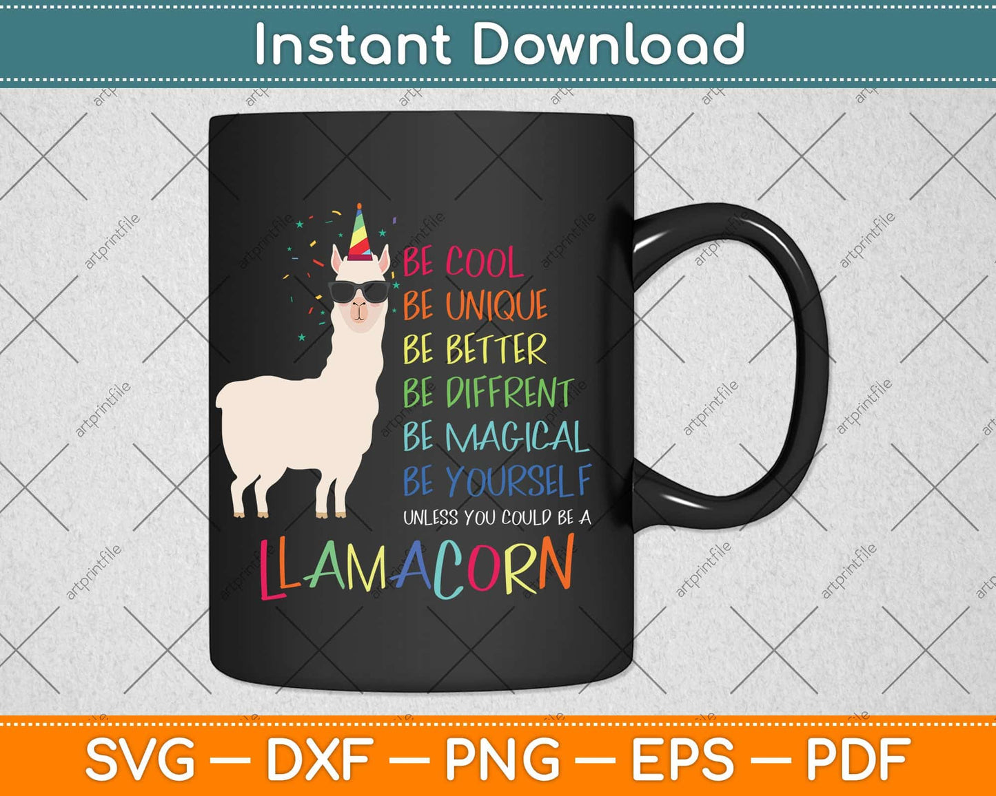 Funny Llamacorn - Funny Cute Llama Unicorn Svg Png Dxf Digital Cutting File